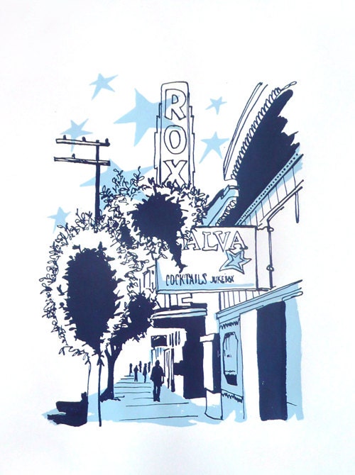 Roxie Movie Theater: Screen Print Paper