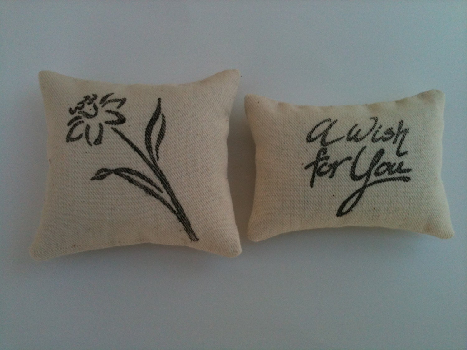 2 Cream Sachets Home Decor Boudoir filled with French dried lavender flowers blooms buds Aromatherapy Ornament