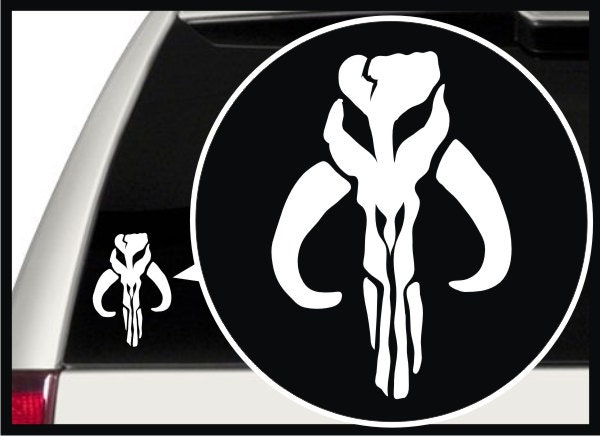 Mandalorian Boba Fett Car Decal / Window Sticker Symbol Star Wars Inspired