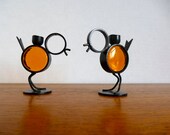 Vintage Mid Century Gunnar Ander Ystad Metall Bird Candle Holders