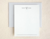 Classic Letterpress Stationery - Custom Flat Note Cards - Academy Style