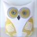 owl pillow, stuffed owl, grey and yellow nursery, yellow pillow, decorative pillow, mustard pillow, gray and yellow decor, graduation gift