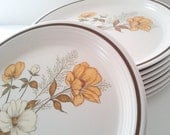 Town & Country Set of 8 Vintage Plates in 'Mill Run" Floral Pattern, Serves 8