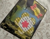OOAK ACEO ATC collage and ink "Create"