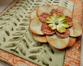 OOAK Collage and Ink Card with Dimensional Flower