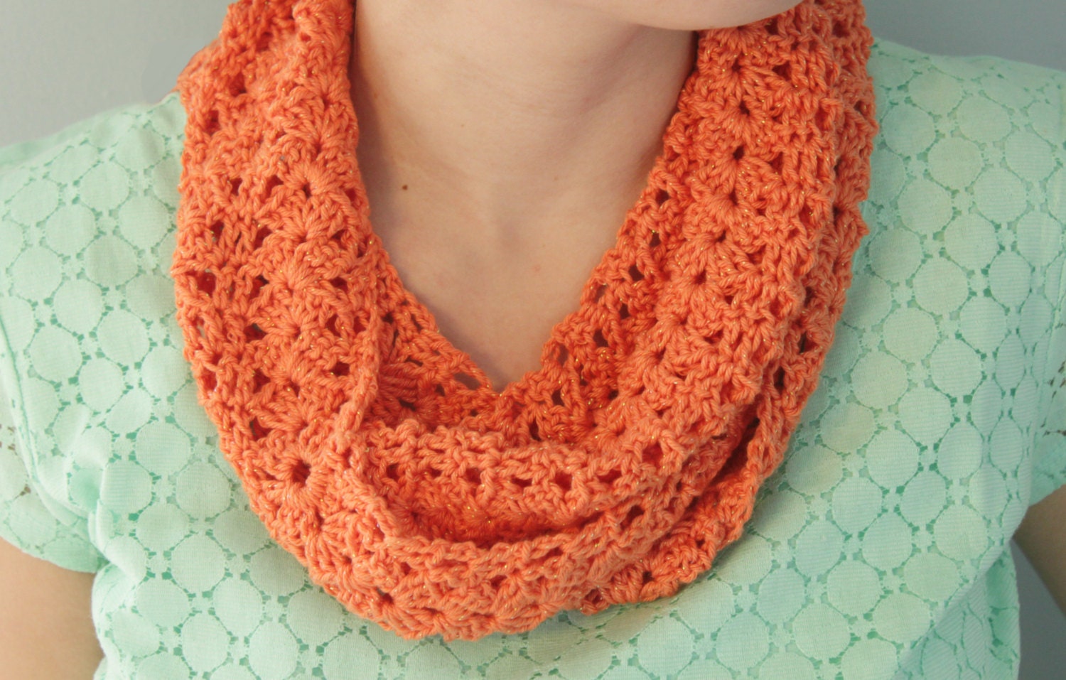 Orange Sparkle Scarf, Spring Scarf, Women's Scarf
