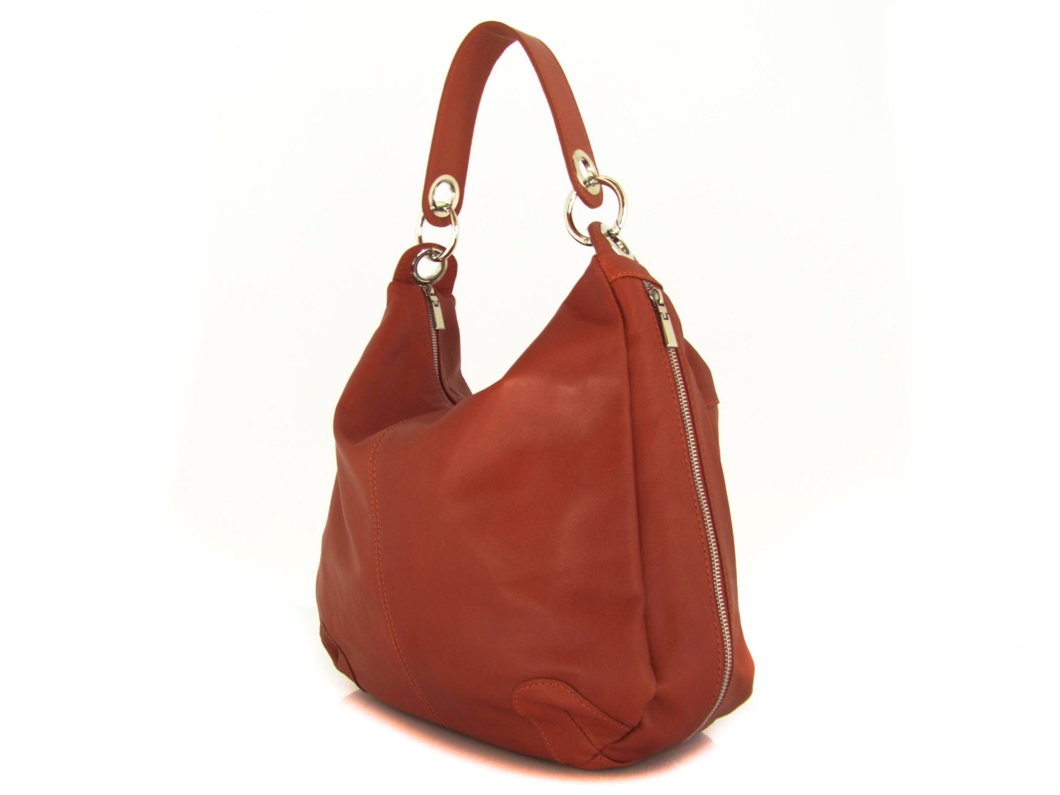 Handmade Leather Handbag Bag Purse Hobo in Tanned -.- the Akoni -.-