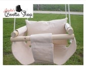 Portable Outdoor Indoor Fabric Baby Infant Swing to Toddler Tree Swing - Baby Outdoor Toy in Off White