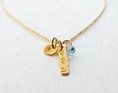 Personalized Initial Gold Filled Infinity Charm Necklace - Birthstone Necklace - Everyday Jewelry - Wedding Jewelry - Bridesmaid Necklace