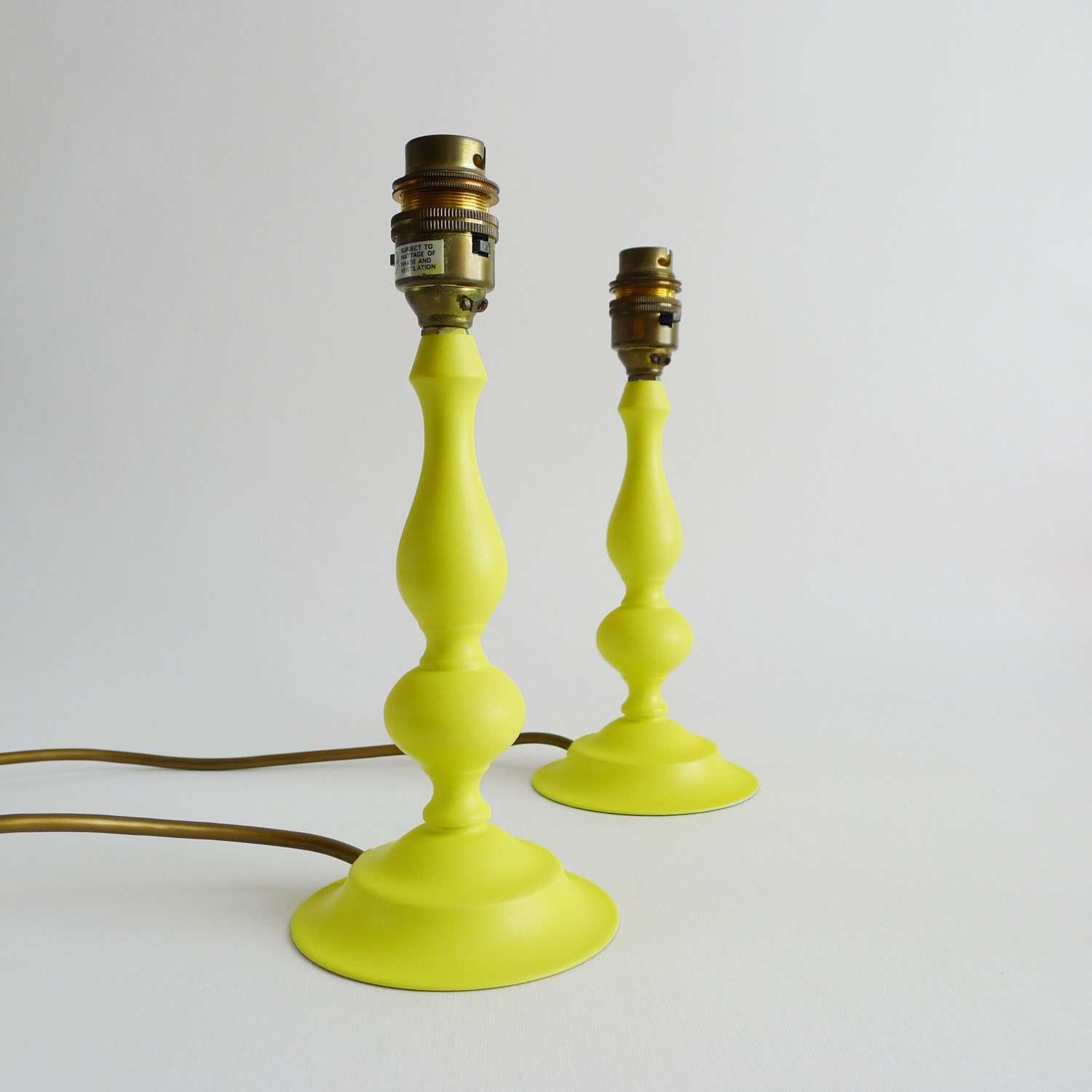 Customised Lamp Bright Brimstone Yellow UpCycled Light