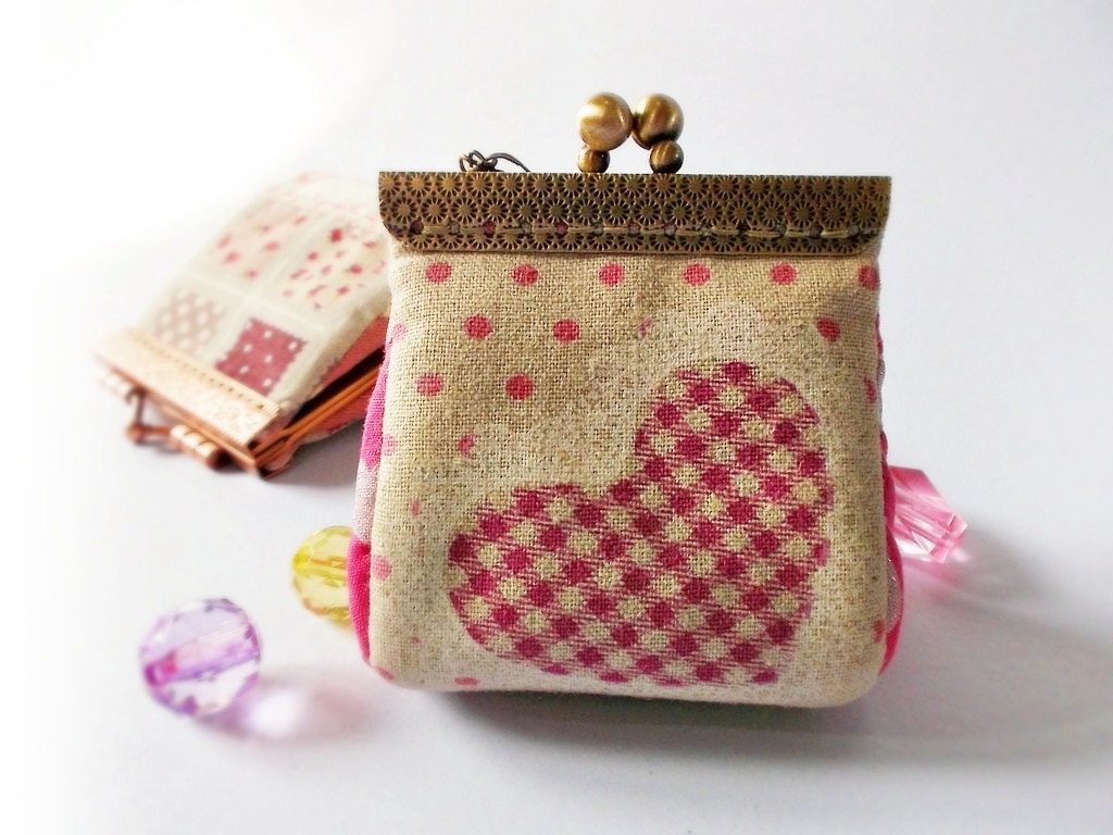 Coin purse / Mini coin purse / Linen purse / Clutch coin purse / Metal frame purse / Kiss lock frame - Made to order
