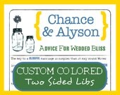 Wedding Mason Jar MAD LIBS Guest Book - Wedding Advice Game - Outdoor Country Design - Customizable PDF - Bridal Shower / Bachelorette