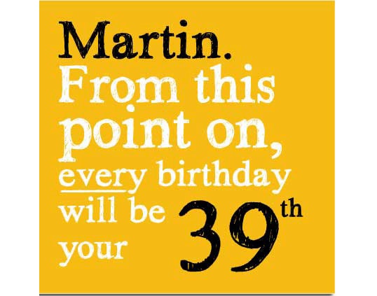 Personalised 29th / 39th / 49th Birthday Card - Pink or Yellow