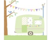 Personalised Vintage Caravan 30th 40th 50th Birthday Card - Subtle