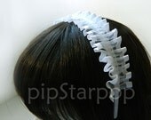 White Ruffled Lace Headband - Inspired by Elegant Gothic Lolita Style - Neo Classical headband design