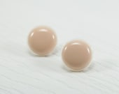 Peach Pink Stud Earrings 20mm - Chunky Bright Pastel Stud Earrings - Surgical Stainless Steel - Peach Earrings - Earrings for Women