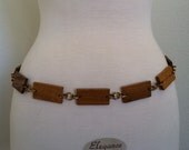Vintage Wood Beaded Belt 1960s 1970s