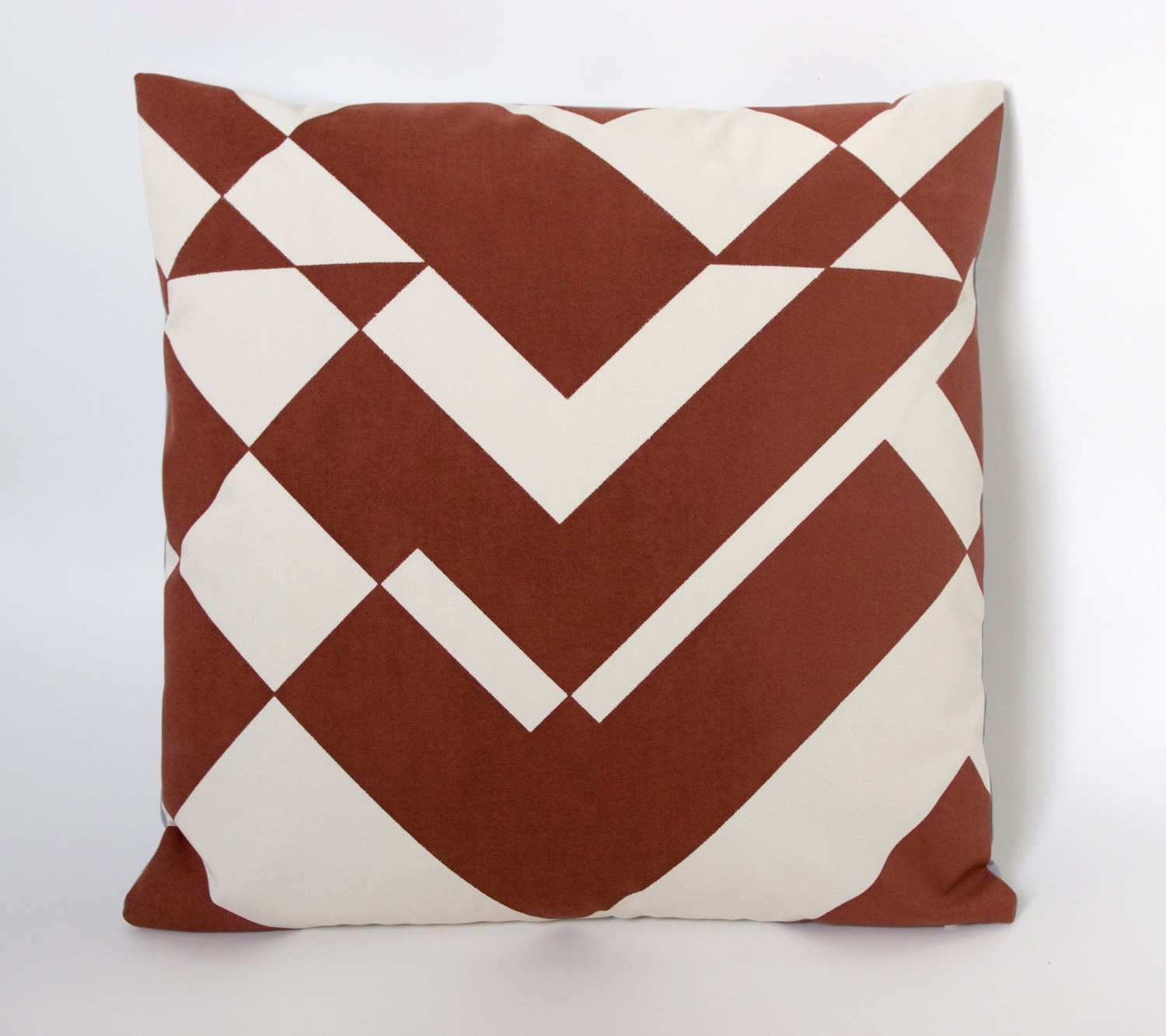 Quilt Study Hand-Printed Pillow Cover in Rust-Brown