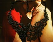 Black Lace Pattern Hollow Alloy Necklace