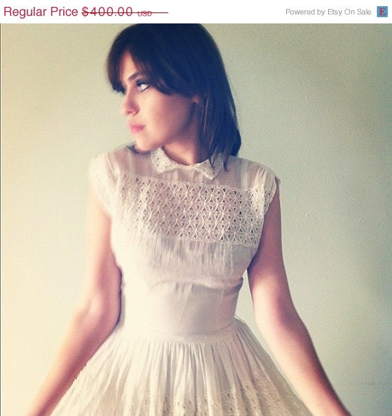 Memorial Day Sale VTG 60s Flower of life full skirt dress -