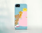 iPhone 5 Case, iPhone 4 Case, Galaxy S3 Case - A baby bear and a kitten looking for biscuits