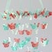 Coral, Aqua & White Butterfly Nursery Mobile- Nursery Decor, Baby Shower Gift