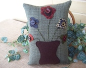Bouquet of Penny Rug Posies  Shelf Pillow Tuck