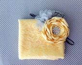 baby lace wrap..baby girl wrap set..newborn wrap headband set...baby photography prop..yellow lace wrap