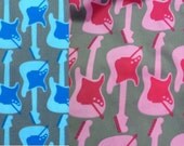 Blue or pink Guitar One-Size pocket cloth diaper with inserts