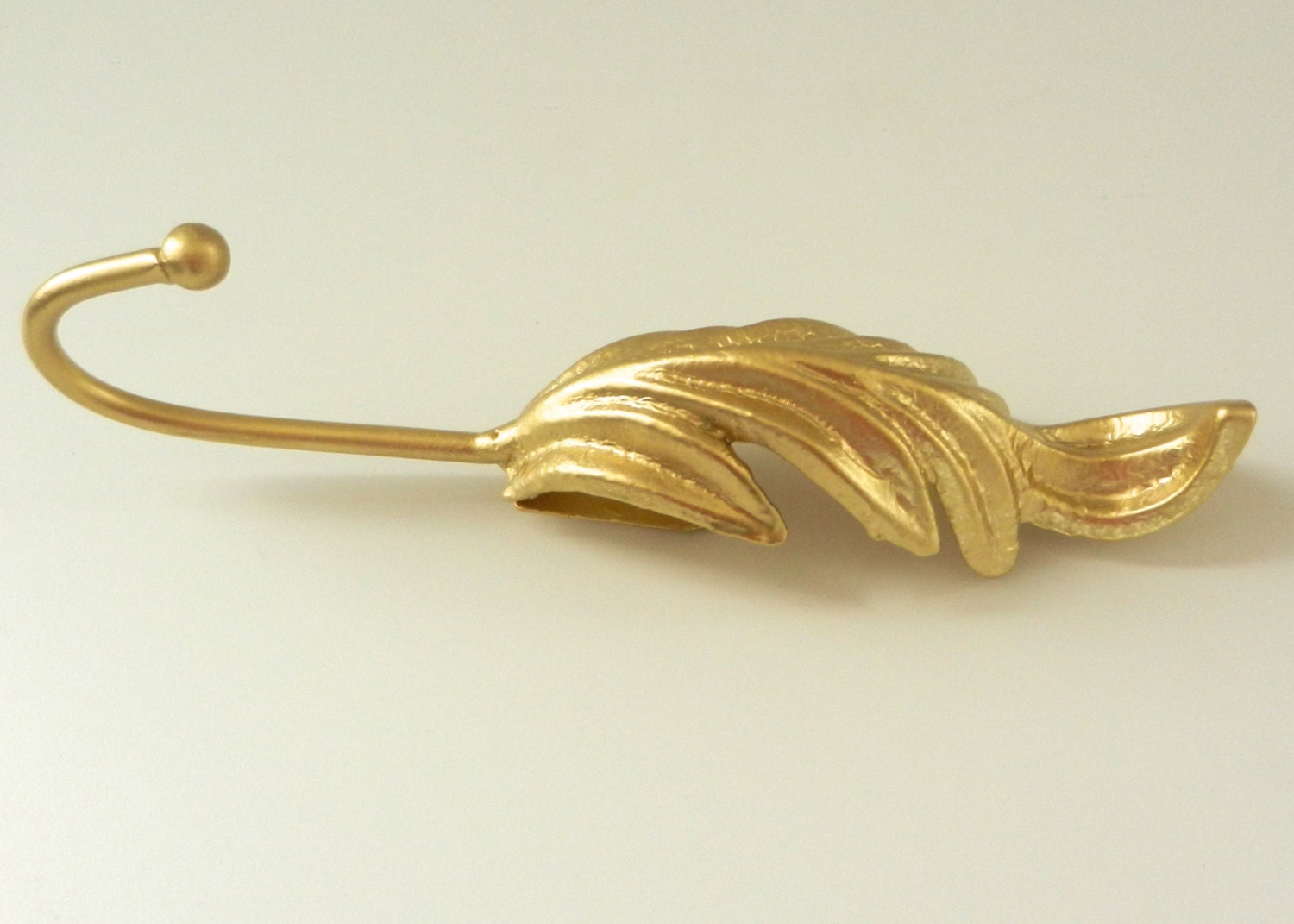 decorative wall hook / gold wall hook / gold feather