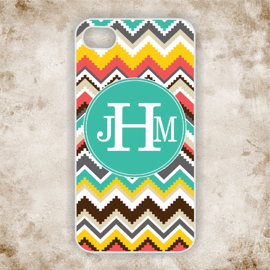 iPhone 4 Case - Tribal, Aztec Pattern with Monogram iPhone - iPhone Case, iPhone 4 Cover, Monogram iPhone Case (iM5113)