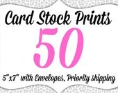 Card Stock Invitations & White Envelopes - 2-3 day shipping