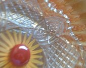 Vintage Repurposed Fire King Peach Luster Ware Swirl Garden Art, Outdoor Yard Art, Sun Catcher, Garden Sculpture