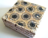 Black and Tan Coaster Set of Four
