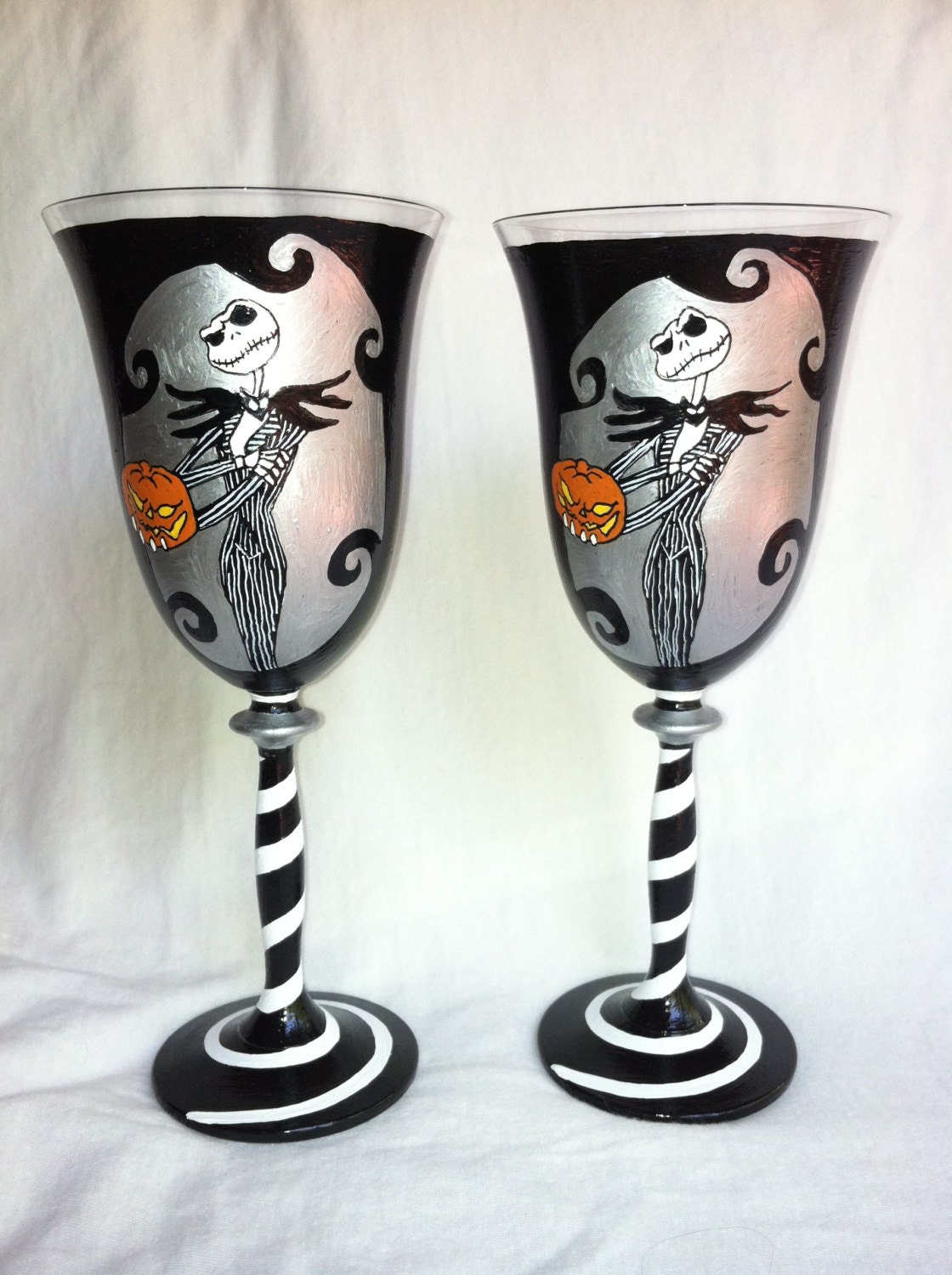Jack Inspired Hand Painted Wine Glasses (Set of Two)