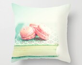 SALE, Pink Pillow, Turquoise Pillow,  Pillow Cover, Pillow, Mint Pillow, Spring Decor, Macaroons 16 x 16 or 18 x 18