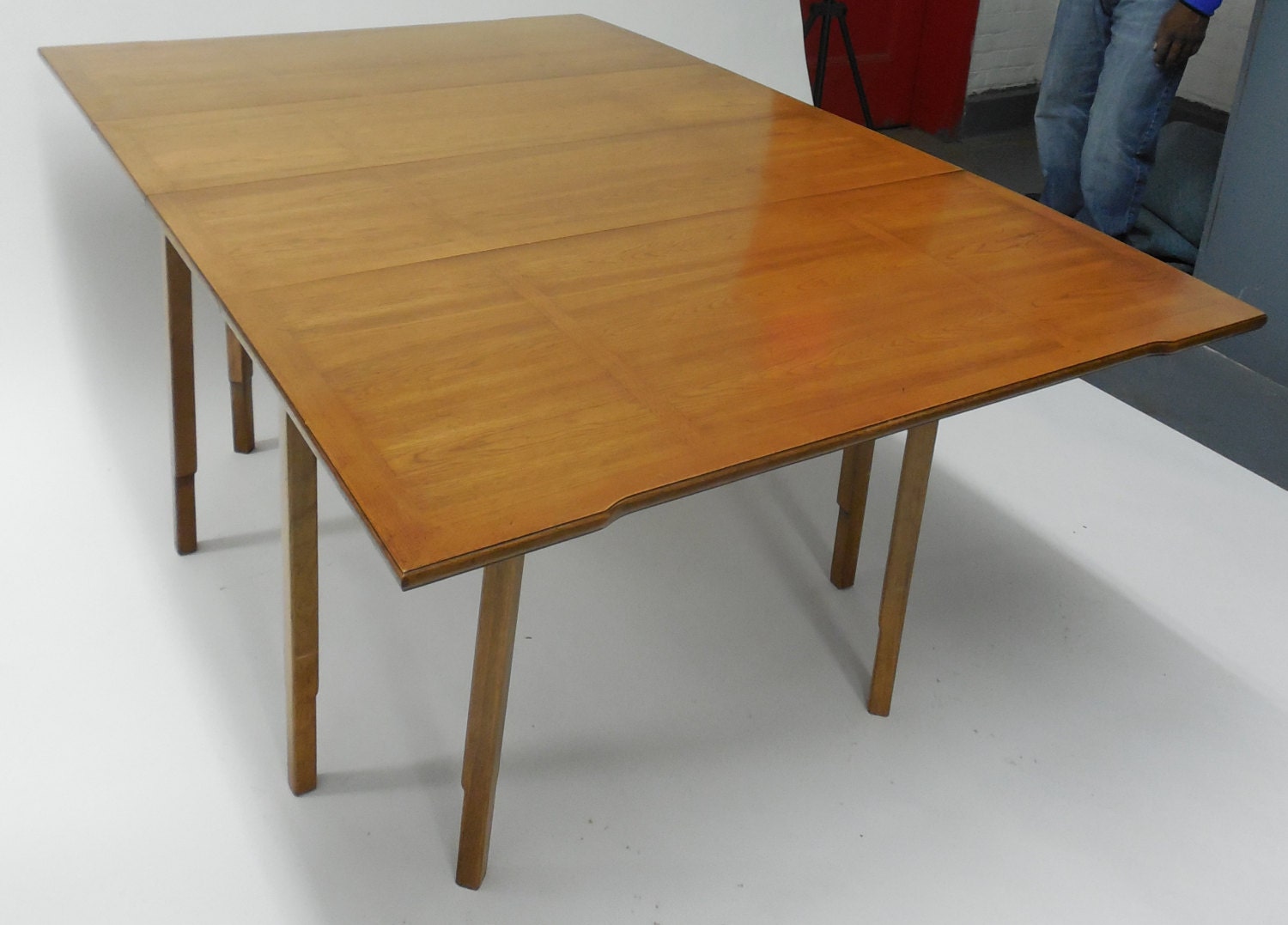 Exceptional Drop Leaf Dining Table with Expansion Leaves by JOHN STUART c1960