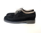 New Vintage Dr Martens Shoes, Brogues Black Suede, Made In England Creeper Style. UK 7, EU 40, USA 9