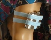 Flask Garter - 4oz FLASK - Baby Blue - Fun and unique something blue wedding garter