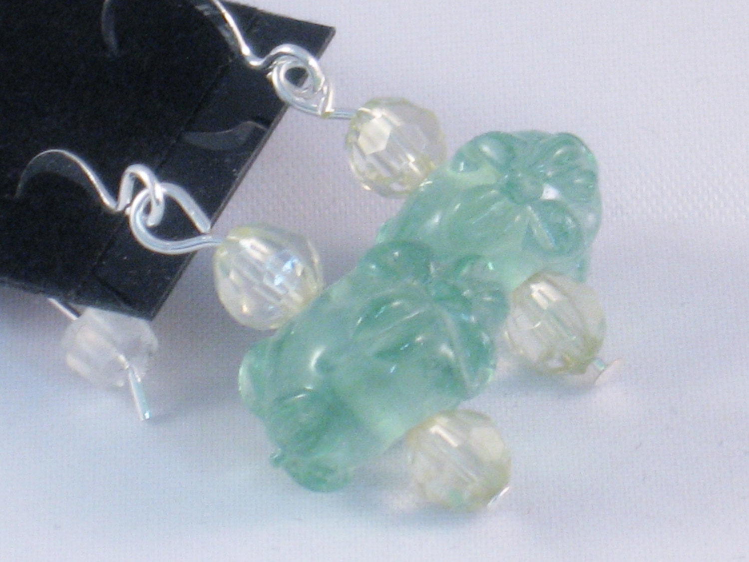 Earrings in Green and Yellow