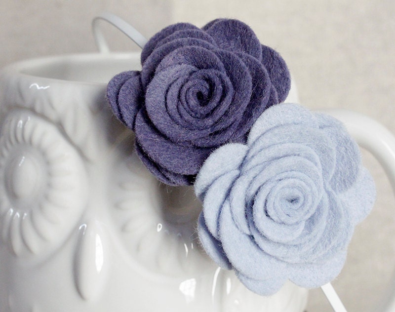 Spring Flower Headband, Purple & Lilac Felt Flower Headband