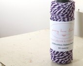 Mulberry Purple and White 100% cotton Bakers Twine - 50 metre roll - Tags, craft, bonbonerie