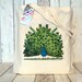 Peacock Illustration Eco Cotton Tote Bag