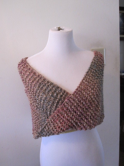 Quartz Desert Colors Homespun Knit Shrug, Infiniti Scarf, Moebius. Circle Scarf, Shawlet, Capelet, Snood, Cowl