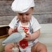 Nautical Sailboat Boys Tie Onesie Bodysuit or Shirt with Suspenders - Birthday, Photo Prop, Spring
