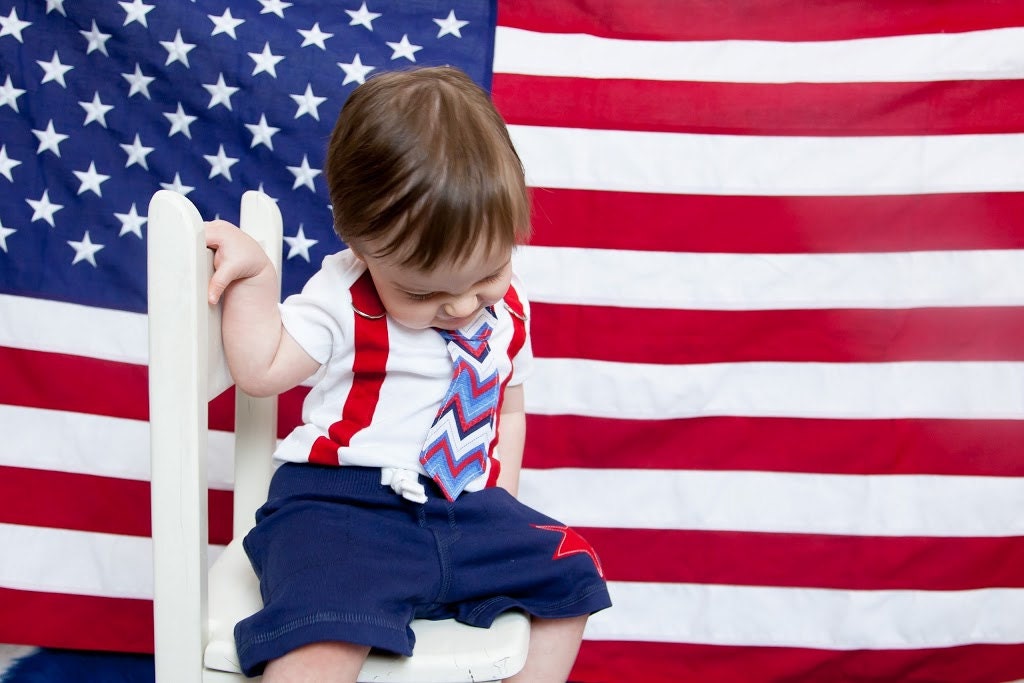NEW - Baby Boy Tie and Suspender Onesie AND SHORTS, 4th of July, Summer, Patriotic, Red, White, Blue - Pick your own Chevron, Plaid