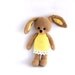 crocheted neon spring bunny lemon yellow stuffed bunny amigurumi Easter bunny, crocheted hare rabbit, gift for Easter,