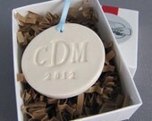 Large Round Personalized Wedding Bouquet Charm - Gift Boxed