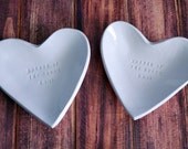 Mother of the Bride and Mother of the Groom Gift - Personalized Heart Shaped Bowls - Gift Packaged in a Velvet Bag