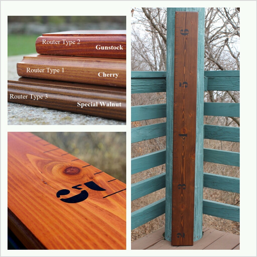 Cedar Wood Growth Chart Ruler For Children - Routed Edge